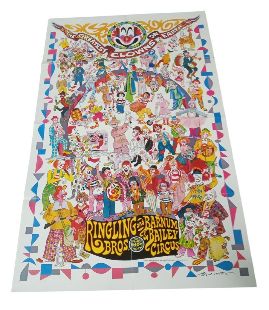 Ringling Bros & Barnum Bailey Circus Poster 38"x23" Vintage Collectible 1970s
