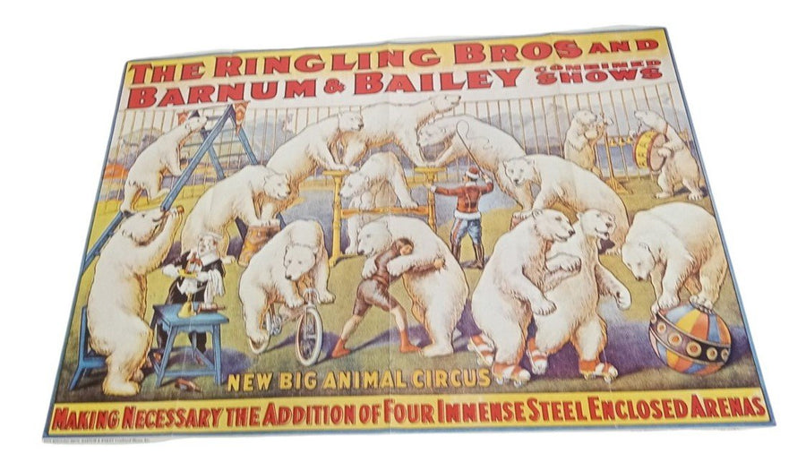 Ringling Bros Barnum & Bailey Circus Poster 36" by 22" Vintage Collectible