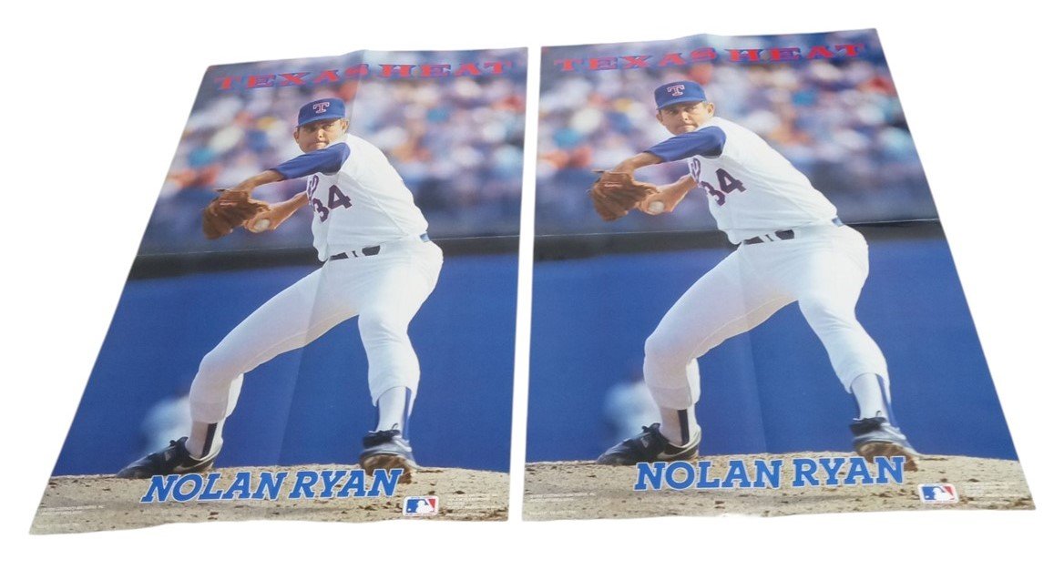 MLB Nolan Ryan Posters 16x24 Set Of 2 Retro Collectible Nostalgic Sports Mancave