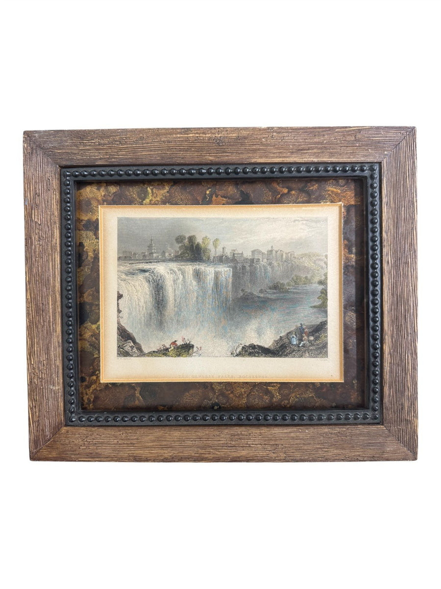 Print Vintage W.H. Bartlett J. Cousin The Genesee Falls Rochester 1883