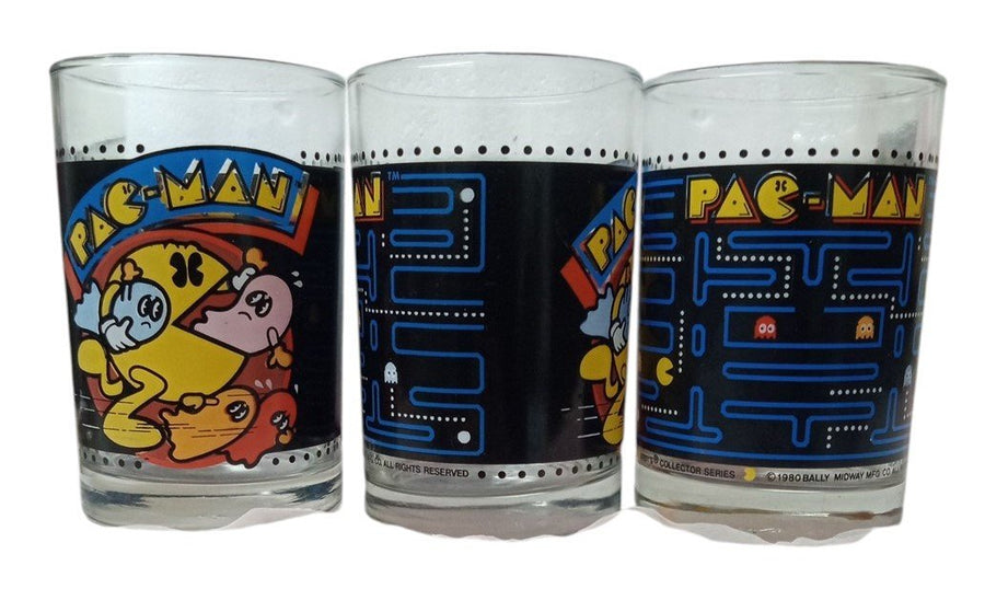Pac-Man Arby's Collector Series Glasses Set Of 3 Retro Collectible Nostalgic