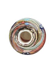 Vase Murano Millefiori Flower Ribbon Swirl Italy Handmade Glass Teardrop