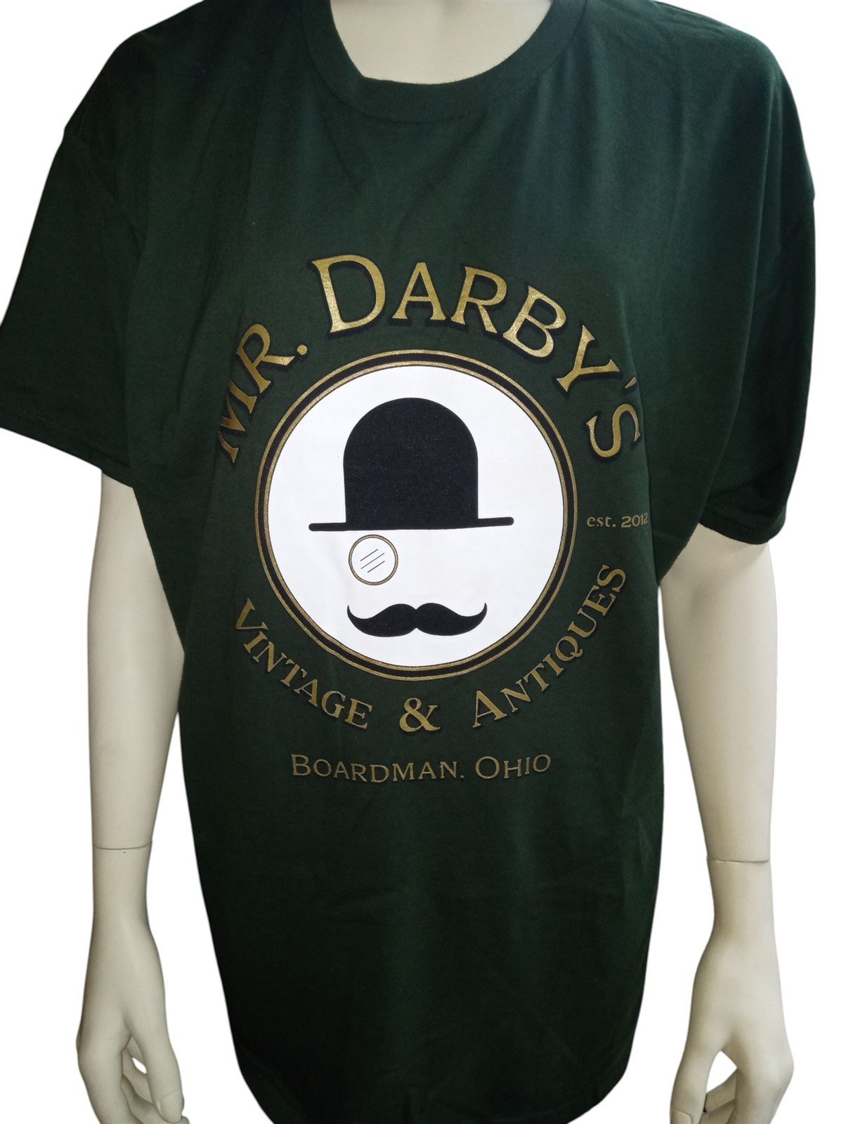 Mr.Darby's Vintage & Antiques T-Shirt Green Unisex Adult Clothing Ohio Local