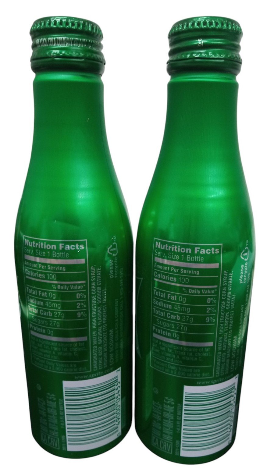 Sprite Aluminum Bottles Set Of 2 Sealed Collectible Nostalgic Soft Drink