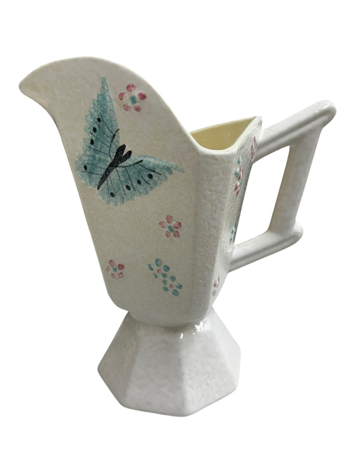 Hull Pottery Butterfly Pitcher and Tripod Vase Mid-Century Collectible Vintage