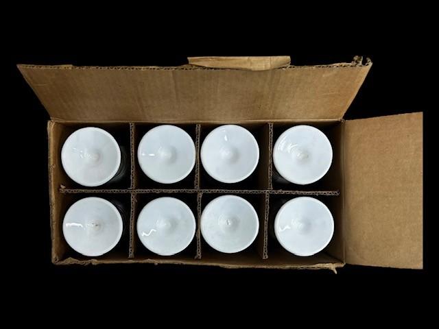 Milk Glass Ice Cream and Soda Vintage Glasses 8 Piece in Original Box by Colony