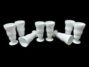 Milk Glass Ice Cream and Soda Vintage Glasses 8 Piece in Original Box by Colony