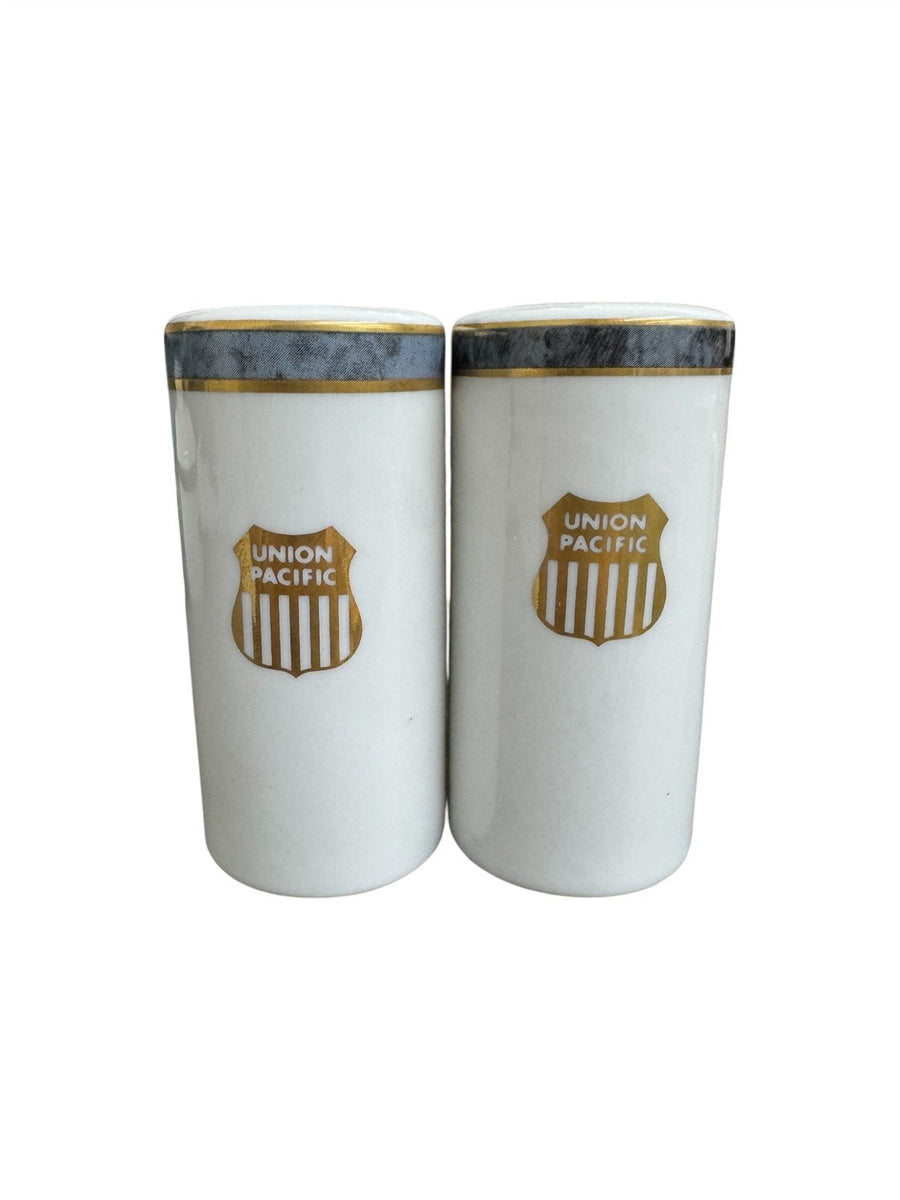 Union Pacific Vintage Creamer Sugar Bowl Salt and Pepper Shakers Set of 4 Pieces