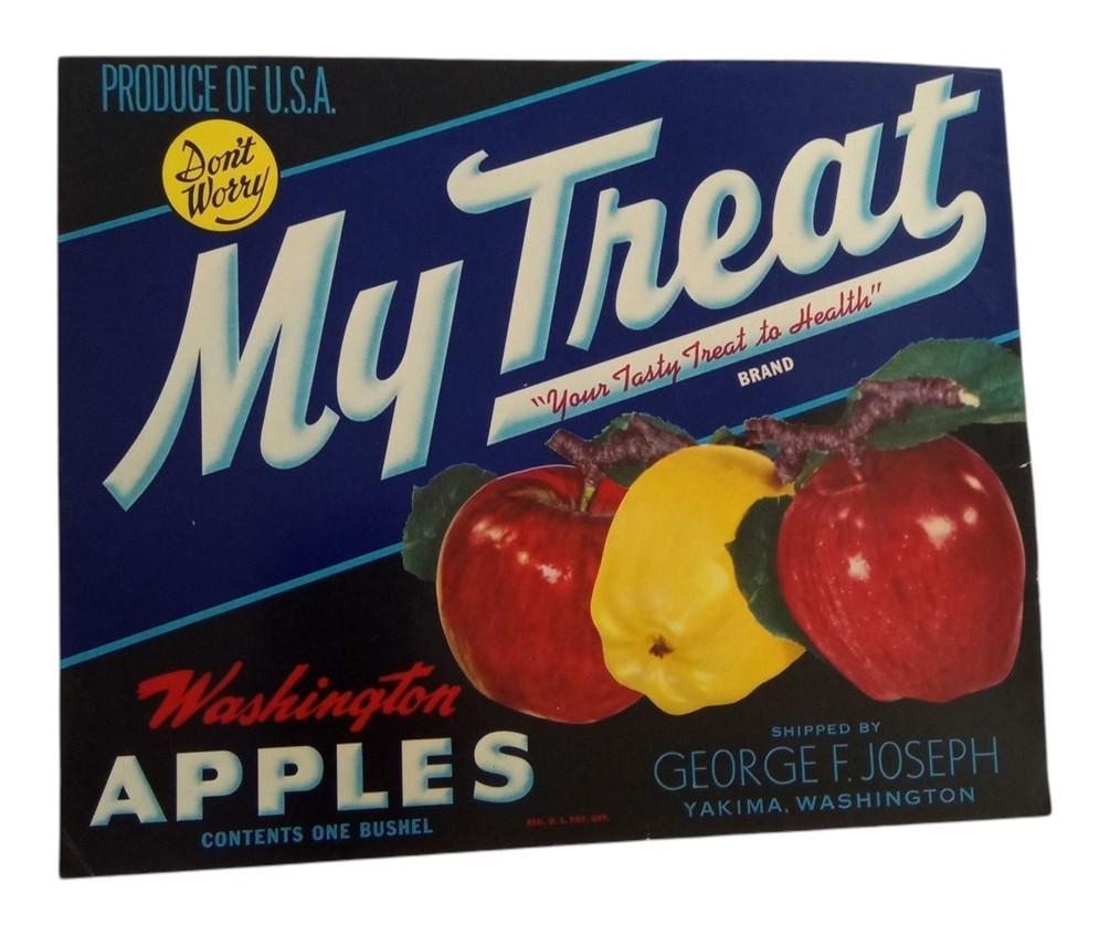 Yakima Washington Apple Crate Labels 9x11 Set Of 7 Vintage Nostalgic
