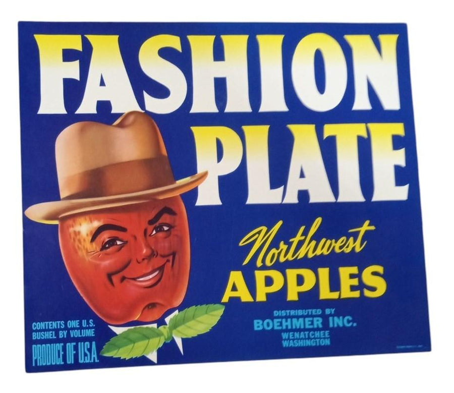 Wenatchee Washington Produce Crate Labels 9x10 Set Of 8 Vintage Collectible