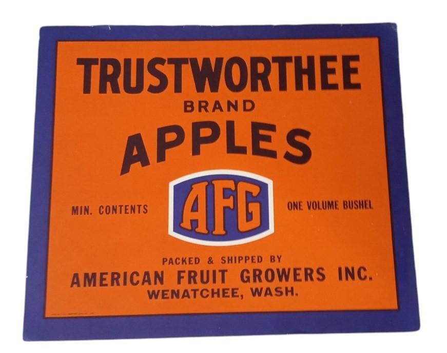 Wenatchee Washington Produce Crate Labels 9x10 Set Of 8 Vintage Collectible