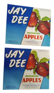 Wenatchee Washington Produce Crate Labels 9x10 Set Of 7 Vintage Collectible