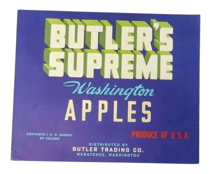 Wenatchee Washington Produce Crate Labels 9x10 Set Of 7 Vintage Collectible