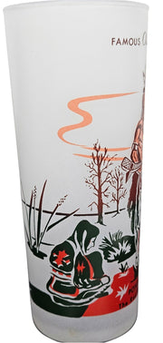 Native American Indians Vintage Frosted Glass set of 4-1950's series