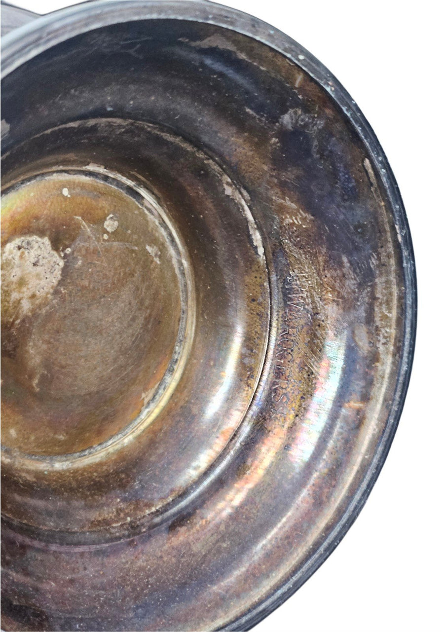 Silver Platter & Teapot Set With Tray, Creamer, and Sugar Bowl With Lid