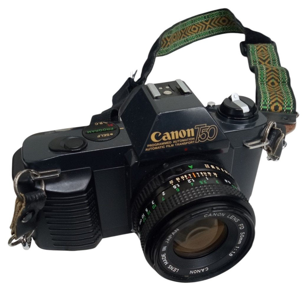 Canon T50 Camera With Accessories Retro Collectible Photography 1980s