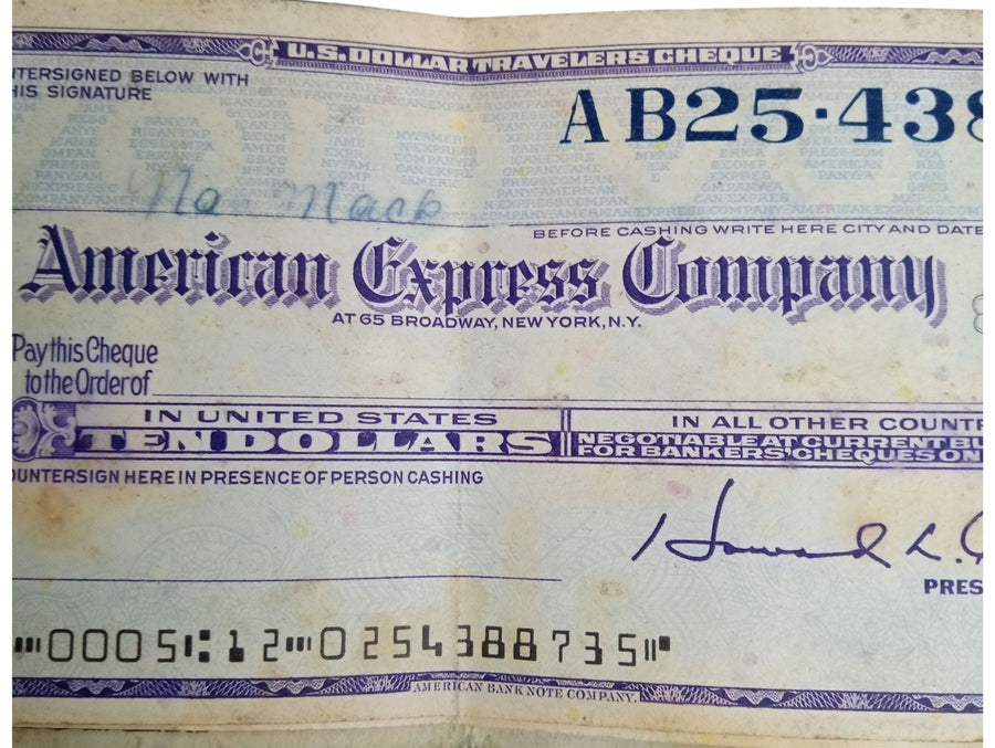 American Express Traveller's Cheques With Wallet Antique Collectible Nostalgic