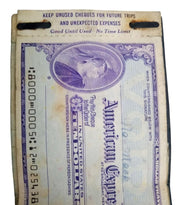 American Express Traveller's Cheques With Wallet Antique Collectible Nostalgic