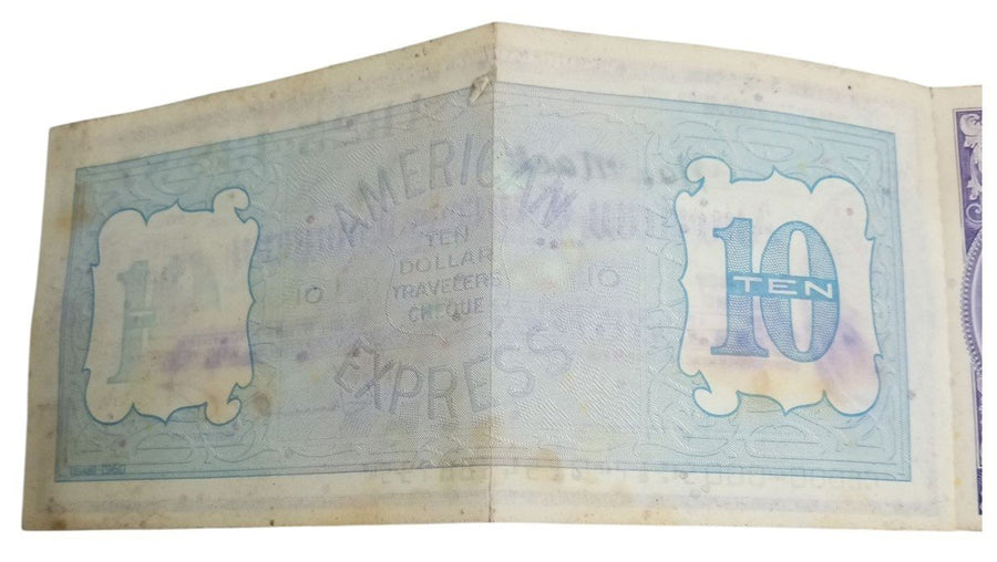 American Express Traveller's Cheques With Wallet Antique Collectible Nostalgic