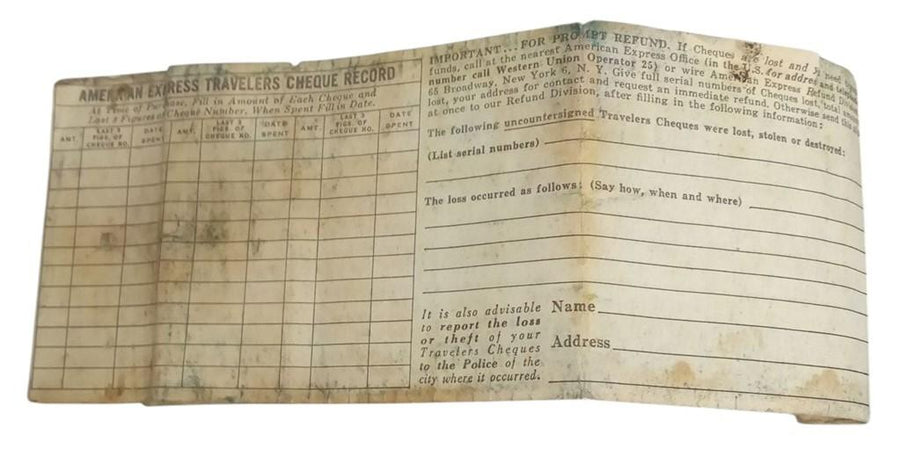 American Express Traveller's Cheques With Wallet Antique Collectible Nostalgic