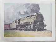 Railroad Pennsylvania Lithograph John C. W. '56 Pennsy Class 1-L Altoona 25"x19"