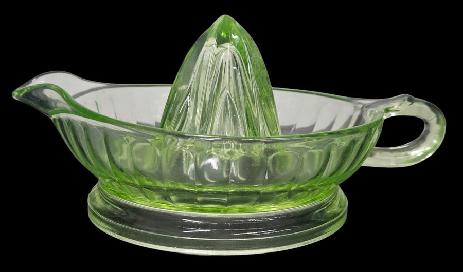 Vaseline Depression Glass Reamer Lemon-Lime Vintage