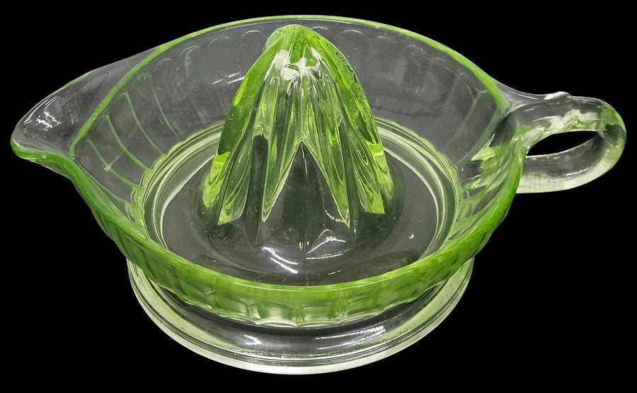 Vaseline Depression Glass Reamer Lemon-Lime Vintage