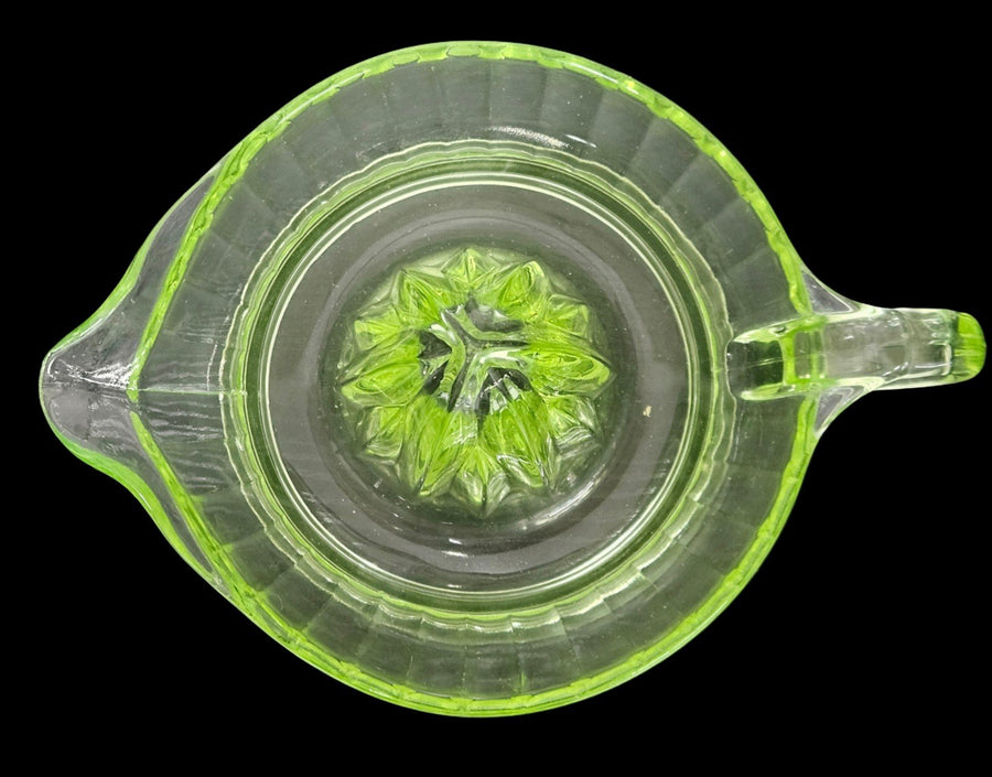 Vaseline Depression Glass Reamer Lemon-Lime Vintage