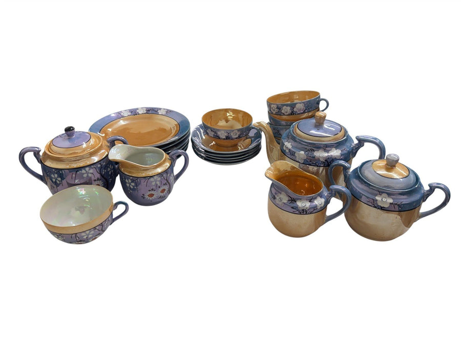 Japanese Vintage Tea Set Takito TT Company Lustreware Set of 22 Pieces