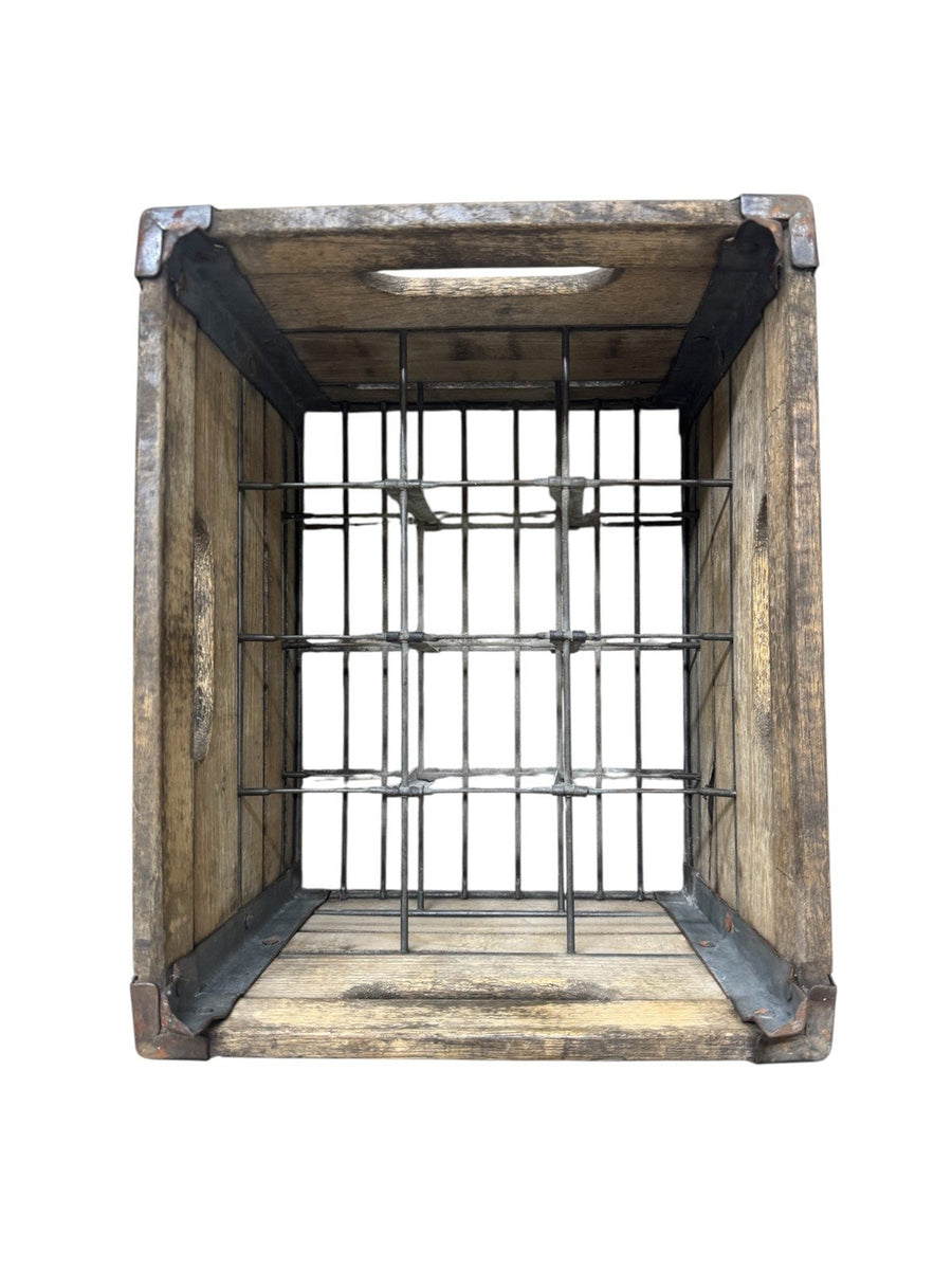 Milk Crate Vintage Wood Petersburg Creamery Petersburg Ohio 12 Bottle Slots