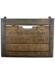 Milk Crate Vintage Wood Petersburg Creamery Petersburg Ohio 12 Bottle Slots