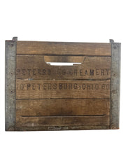 Milk Crate Vintage Wood Petersburg Creamery Petersburg Ohio 6 Bottle Slots