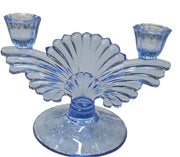 Copen Blue Vintage Glass "Paden City Maya" Console Set Full