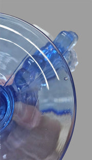 Copen Blue Vintage Glass "Paden City Maya" Console Set Full