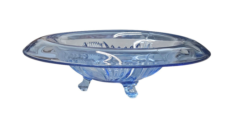 Copen Blue Vintage Glass "Paden City Maya" Console Set Full