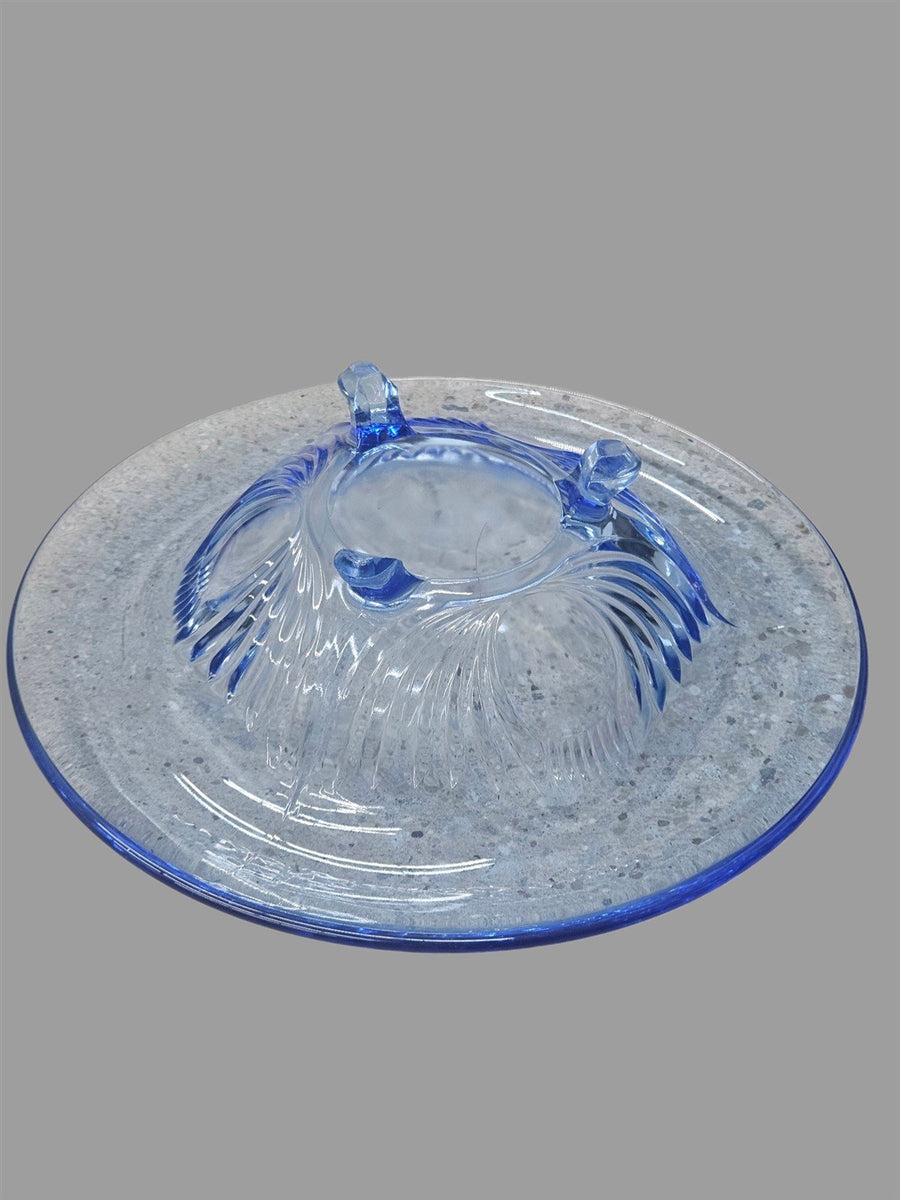 Copen Blue Vintage Glass "Paden City Maya" Console Set Full