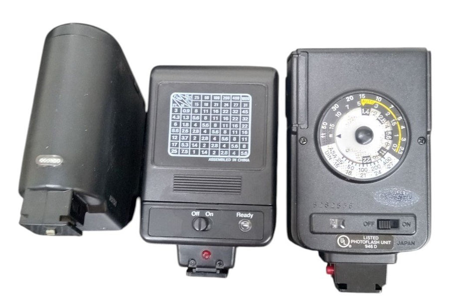 Camera Flashes Focal Minolta Yashica Set Of 3 Retro Collectible Photography