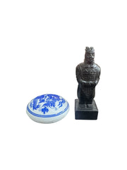 Chinese Stone Soldier Stamp with Red Ink Seal English and Chinese Name (John)