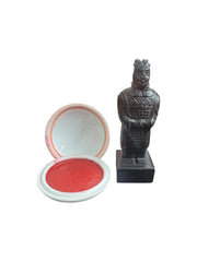 Chinese Stone Soldier Stamp with Red Ink Seal English and Chinese Name (John)