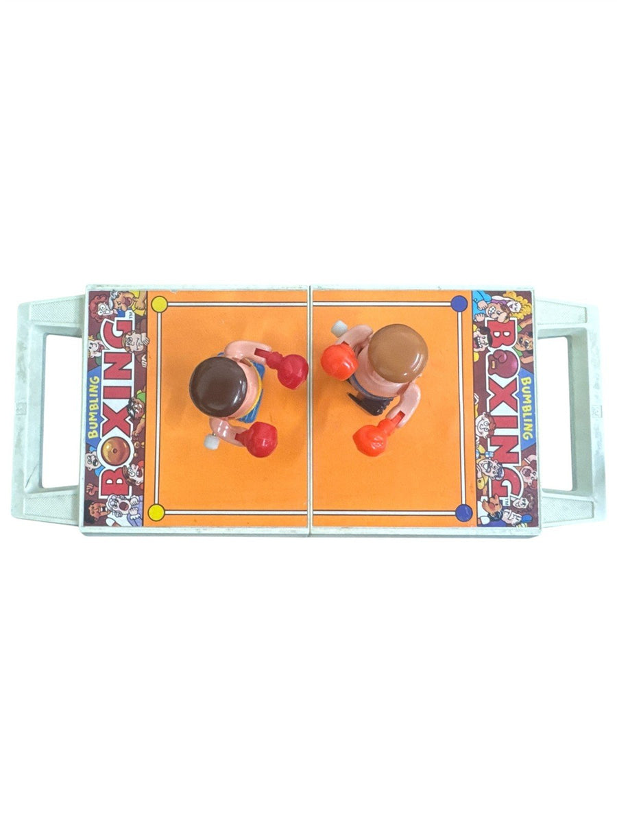 TOMY Bumbling Boxing 1980's Toy Vintage Play Set 2 Wind Up Boxers Folding Case