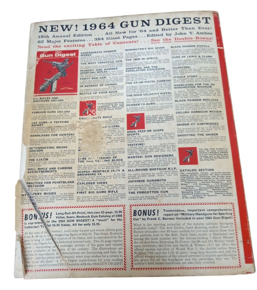Gun Digest Firearm Book Catalog 1964 Deluxe Edition Vintage Nostalgic