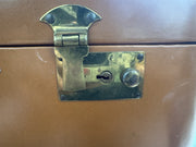 Belber Neolite Vintage Brown Train Luggage Hard Case Mid Century Made in USA