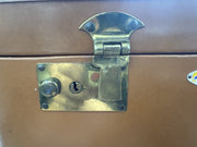Belber Neolite Vintage Brown Train Luggage Hard Case Mid Century Made in USA