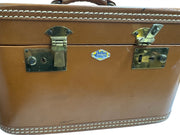 Belber Neolite Vintage Brown Train Luggage Hard Case Mid Century Made in USA