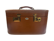 Belber Neolite Vintage Brown Train Luggage Hard Case Mid Century Made in USA