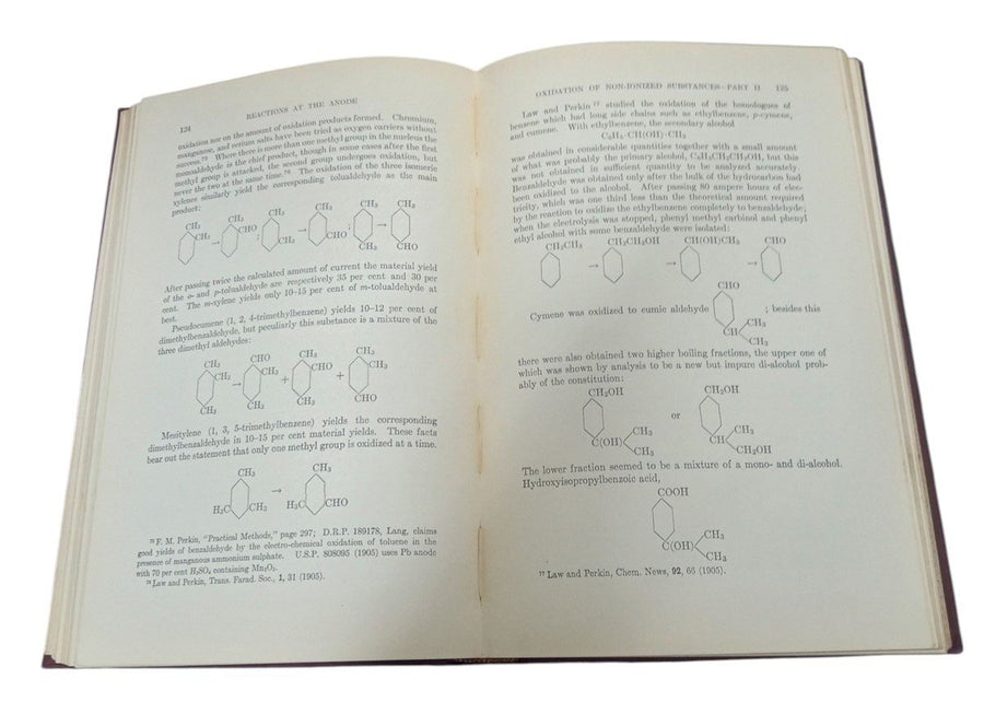 Book Electro-Organic Chemistry 1926 Antique Collectible Textbook Educational