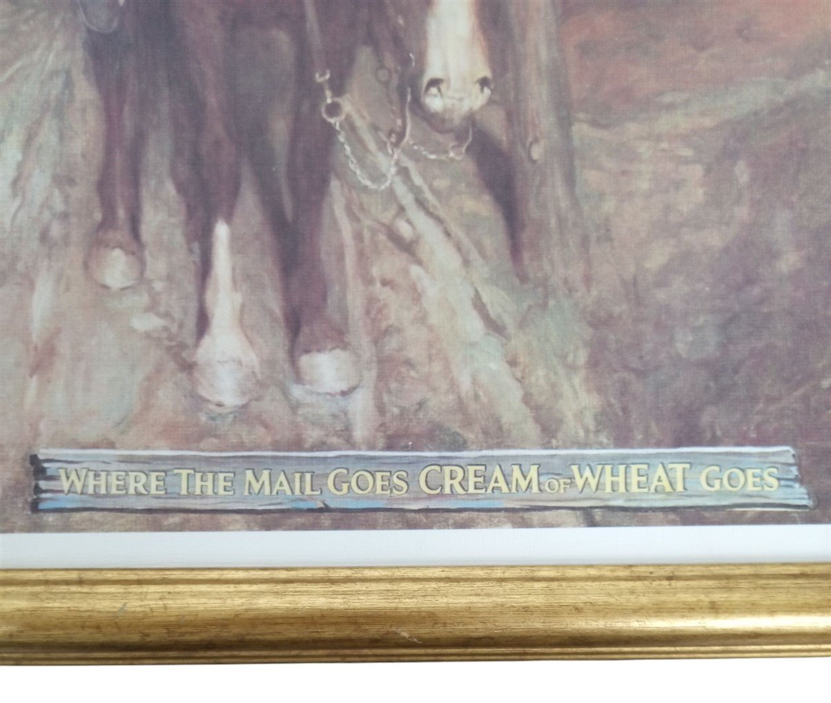 Lithograph N.C. Wyeth Cream Of Wheat Western Print Ad Vintage Collectible