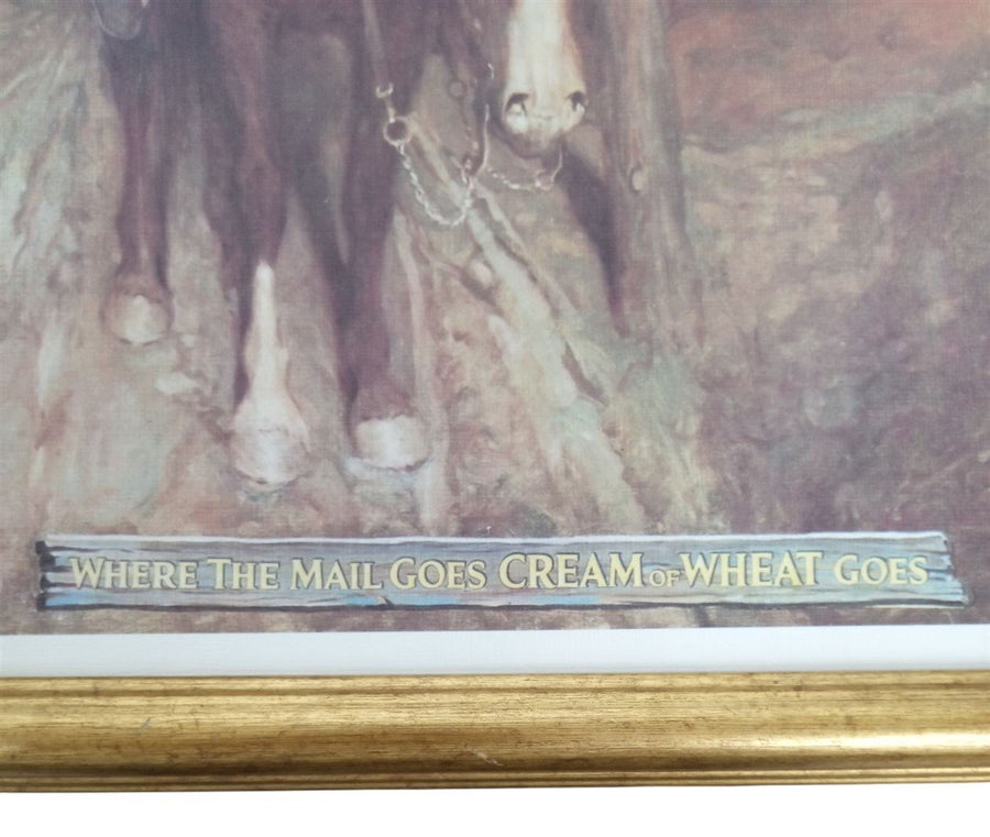 Lithograph N.C. Wyeth Cream Of Wheat Western Print Ad Vintage Collectible