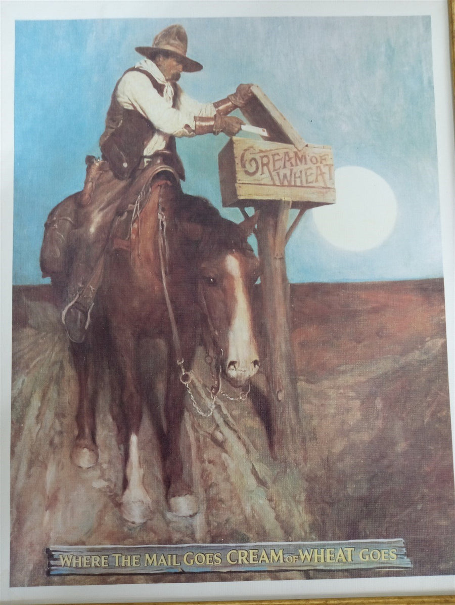 Lithograph N.C. Wyeth Cream Of Wheat Western Print Ad Vintage Collectible