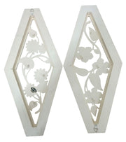 Syroco White Plastic Floral Wall Plaques Set Of 2 Vintage Collectible Nostalgic